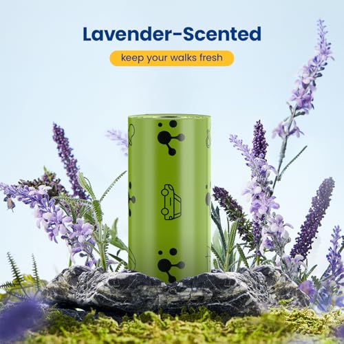 Image of Dog Poop Bags, Cat Litter Bags, Guaranteed Leak Proof and Extra Thick Poop Bag Rolls for Dogs, Lavender Scented, 270 Count