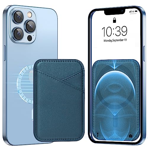 Image of Miroddi for MagSafe Wallet, Strongest Magnetic Card Holder for iPhone 17 /16 /15 /14 /13 /12 Series, Ultra-Thin Leather Magnetic Phone Wallet with 2 Card Slots, RFID Blocking, No More Falling, Blue