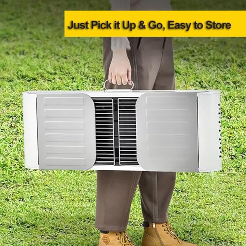 Grill a carbonella da tavolo con 2 reti e 1 piastra per grigliare, griglia pieghevole per barbecue con 3 ripiani portaoggetti, barbecue all'aperto per 5-8 persone, 77 x 30 cm