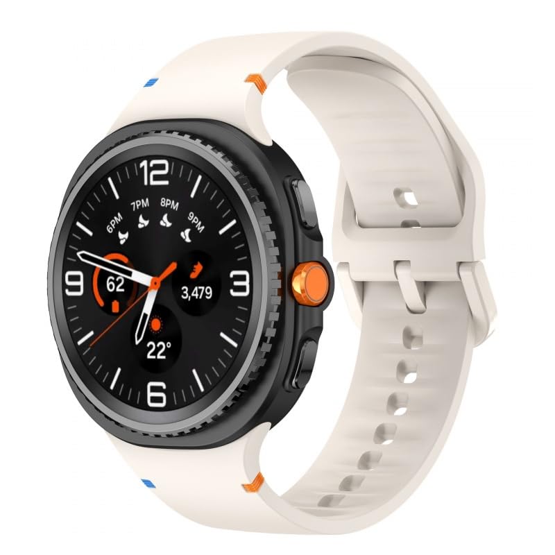 Image of YODI Strap Bands Compatible With Samsung Galaxy Watch 8 40mm 44mm /Watch 8 Classic 46mm Band,silicone strap with stitching Design Wristband for Galaxy Watch 8 /8 Classic Small /Large Size