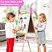 Doselie Easel for Kids,Adjustable Wooden Kids Art Easel with Paper Roll,Double-Sided Magnetic Toddler Easels,Dry Erase Whiteboard and Chalk Board,Toys for 3 4 5 6 7 8 9 10 Year Old Girl Boy Gift