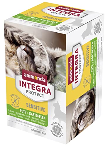 animonda Integra Protect Katze Sensitive, Diät Katzenfutter, Nassfutter bei Futtermittelallergie, mit Pute + Kartoffel, 6 x 100 g