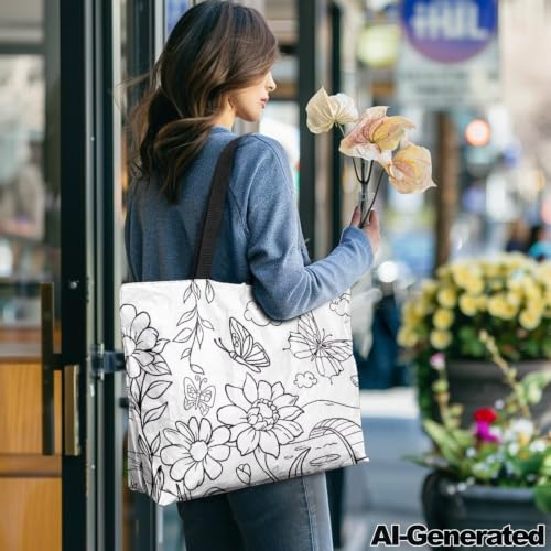 Bolsa de compra reutilizable para colorear con dibujo de caricatura miniatura 2