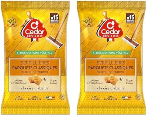 O'Cédar Serpillères Parquets Classiques FR X15 - Nouveau Packaging (Lot