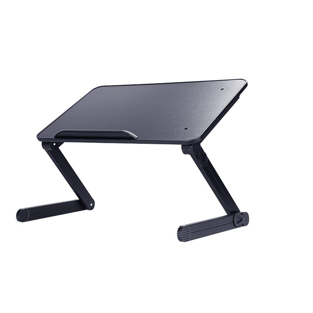 Mesa de Escritorio con Soporte for Computadora Portátil, Mesa de Cama Plegable Mesa de Escritura Ajustable Mesa Pequeña Soporte for Tableta Portátil con Mouse Agrandado Negro Blanco