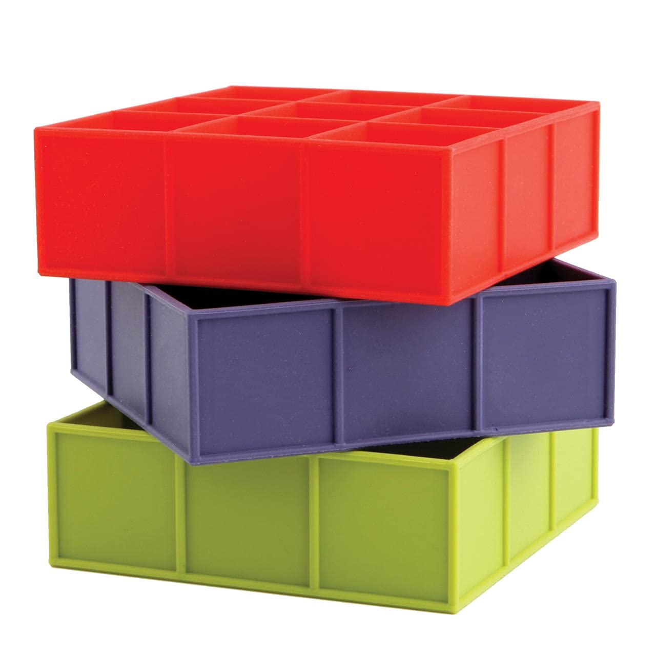 Dexas Lot De 2 Bacs à Glaçons En Silicone Rouge