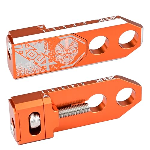XOUX REAPER BMX Chain Tensioners 3/8" 10mm AXLE PAIR, Orange