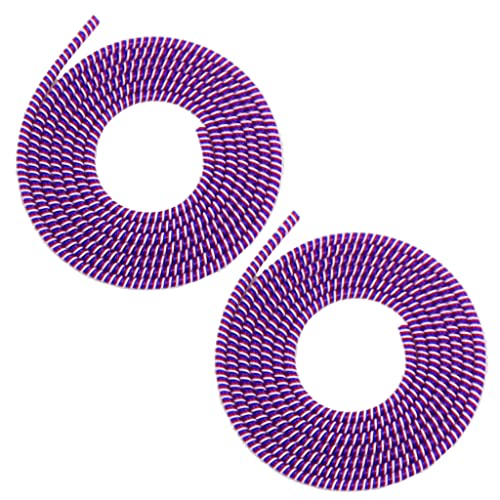 Image of J'TTON Spiral Triple Color (2 Pcs) 1.4 Meters Each-Full Size Cable Cord Charger Protector Saver Winder for iPhone & Android Charging Cables (Purple)
