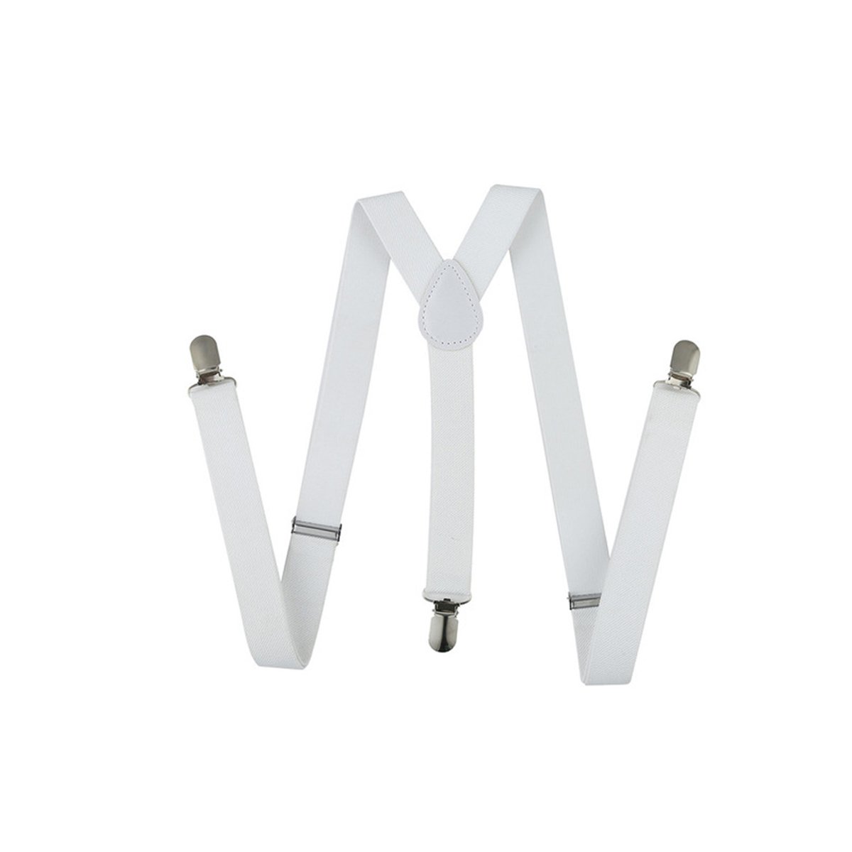 WickedFun® ADULT MEN GANGSTER WHITE HAT TIE BRACES SET FELT TRILBY AL CAPONE MAFIA 1920s FANCY DRESS PARTY ACCESSORIES (White Braces)