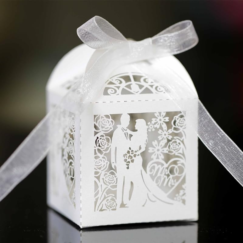 Scatole per caramelle piccole per feste di matrimonio, sposa e
