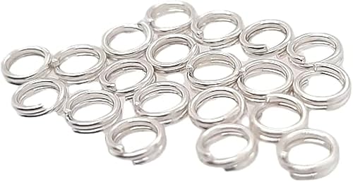 20 piezas de anillo redondo dividido de plata de ley de 0.138 in para abalorios y búsqueda de joyas por CRAFT WIRE