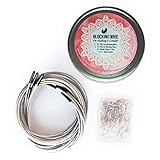 Blocking Wires for Knitting & Crochet Bundle with (50) Blocking Pins for Securing Knitting and Crochet Lace Projects to Blocking Squares, and (7) Flexible Blocking Wires