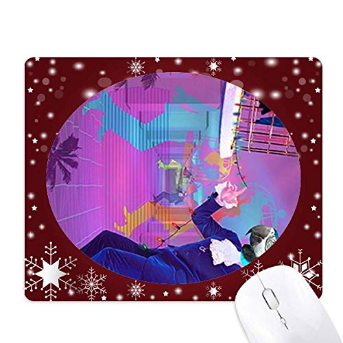 Tapis de souris DJ danse et flocons d'hiver pour bureau gamer