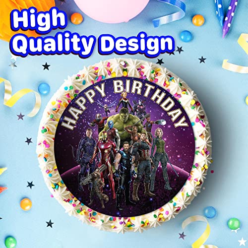 7.5 Inch Edible Cake Toppers – Team Avengers Themed Birthday Party Collection of Edible Cake Decorations - Thumbnail 2