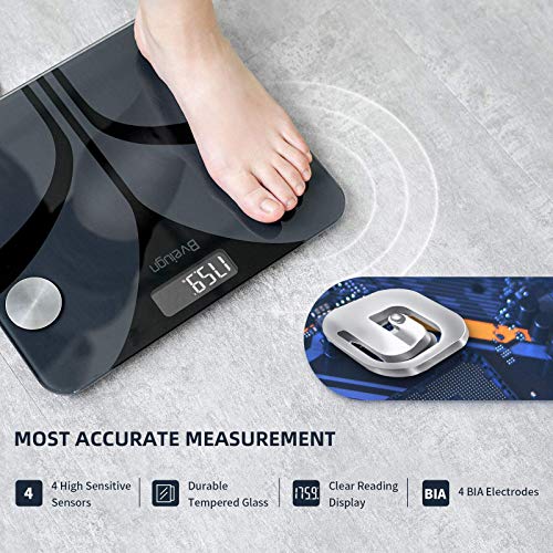 Scales for Body Weight, Bveiugn Digital Bathroom Wireless Fat Smart BMI Body Composition Analyzer Health Monitor Sync 13 Data with Other Fitness Apps