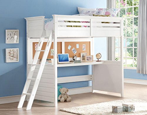 acme willoughby white loft bed