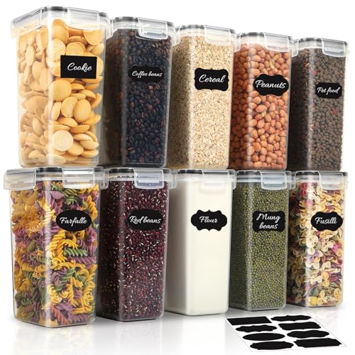 Withosent 10 Vorratsdosen mit Deckel 2L, Aufbewahrungsbox, luftdicht, Kunststoff, Müslibehälter, Vorratsdosen Set