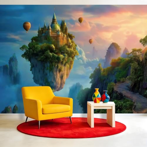 Papier peint panoramique effet 3D montgolfière grand format 200x140cm