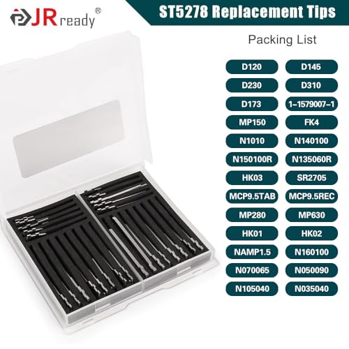 Image of JRready ST5278 Replacement Tips for Pin Removal Tool 26PCS Pin Extractor Tool Tips Electrical Terminal Release Tool Compatible with Deutsch AMP /TE Molex Delphi JST Harting Connectors & More