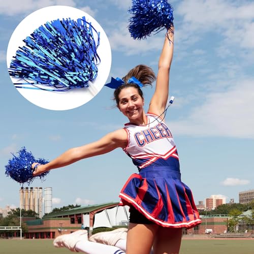 Katyjun 4 Stück Cheerleader Pompons, Pom Poms Cheerleading, Pompoms aus Metallfolie