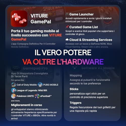 x 8BitDo Ultimate Mobile Gaming Controller - Primo al mondo per XR | USB-C latenza minima, stick Hall, gioco+carica, perf professionali Android - Controller - Immagine 8