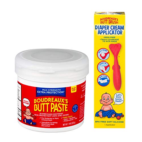 Image of Boudreaux's Butt Paste Maximum Strength Diaper Rash Ointment, 14 oz & 1 Silicone Brush