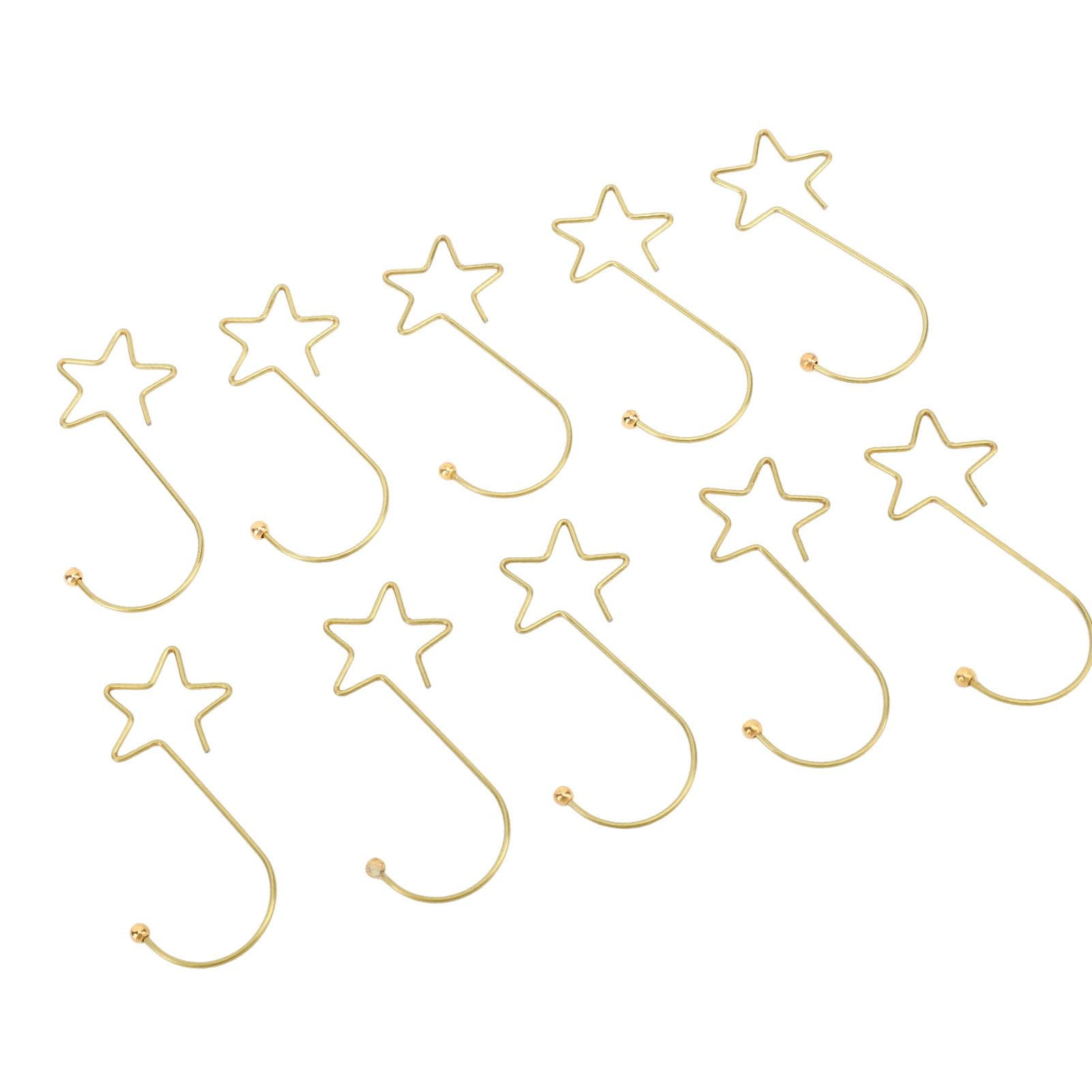 donanfe 20pcs Star Shaped Christmas Tree Hooks, Stainless Steel Ornament ers for Christmas Tree Decoration, Versatile Hooks for Easter and Halloween Parties, Gold Finish (Gold)