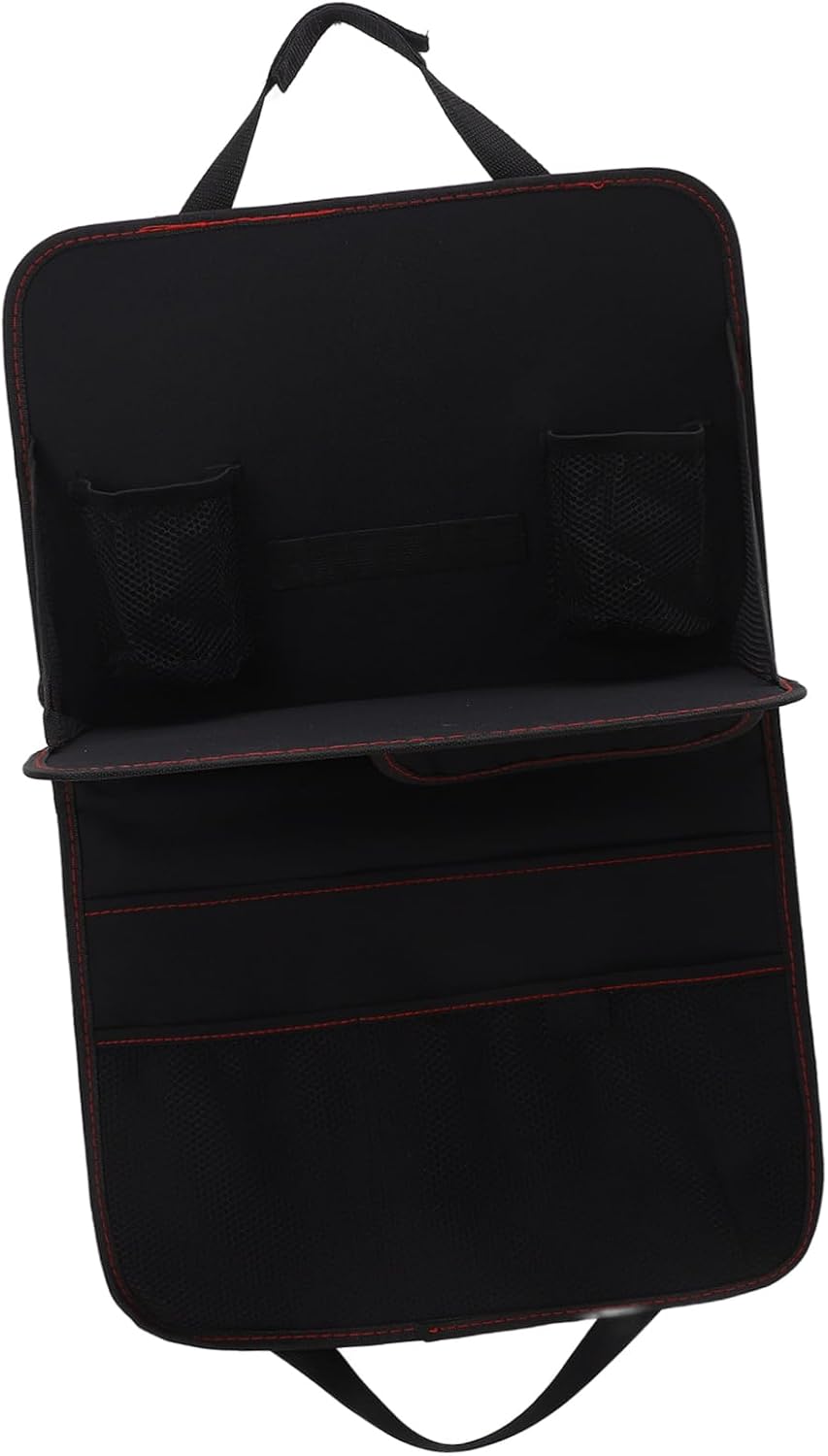 Foldable Backseat Storage Bag with Table Car Rear-seat Organizer Pouch Lightweight Portable for Storing Gadgets Keeping Your Vehicle Clean Black