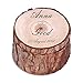 OXYEFEI - Caja Anillos Boda Personalizada ,Troncos Madera Decoracion Cajas para joyas para Anillos,Joyas,Pendientes y Collares,Texto y fecha grabados (Color madera)