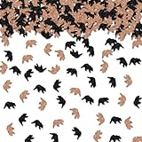 100pcs Bear Confetti, Black Glitter Wild Bear Table Confetti for Baby Shower, Jungle Animals Paper Scatters, Lumberjack 1st Birthday/Woodland Animals Themed Party Table Decoration
