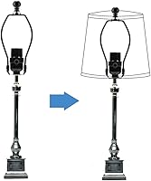 Vista 4 de ECUDIS Lámpara de arpa de 8 pulgadas con base de sillín de luz y tornillo de remate para lámpara de mesa y pie (paquete de 2)