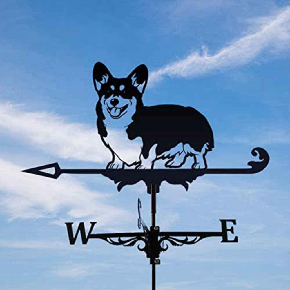 WIQUYBML Weather Vane,Farmhouse Vane Roof Mount,Roof Decoration Drinking Garden,Outdoor Garden Mount Yard Decor Vane,for Roof,Mustang Aircraft(Corgi)