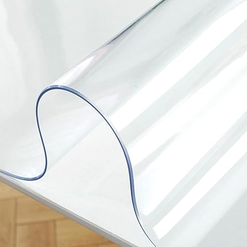Miniatura 1 de Protector de mesa para cocina, comedor, madera, para muebles, de plástico transparente, fácil de limpiar, protector de escritorio de madera,