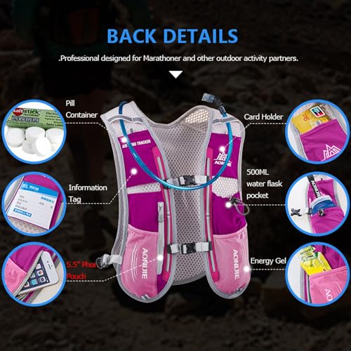 Image of AONIJIE Hydration Backpack Running Vest, 5L Capacity, Multi-Pocket Design, Breathable and Lightweight, Pack for Outdoor Sports - Running, Cycling, Climbing and Hiking