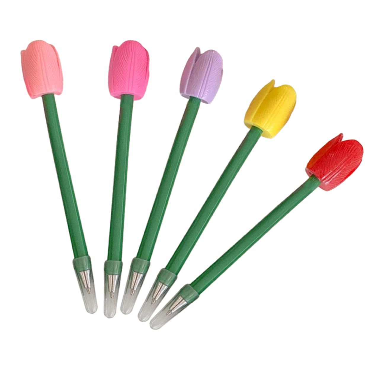 VILLCASE 5 Set Penna A Tulipano Simulata Penne Nere Rosse Penne Gel Nere Penna Evidenziatore Marcatore Marcatori Gel Pastello Punto Fantastici Gadget Note Regali Plastica 5 Pezzi*5