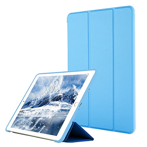 Coque pour iPad Air, VAGHVEO Ultra-Mince et léger Etui Housse Smart Case [Veille/Réveil Automatique] avec Silicone TPU Souple Cover pour Apple iPad Air 1 9,7 Pouces (modèles A1474 A1475 A1476), Bleu