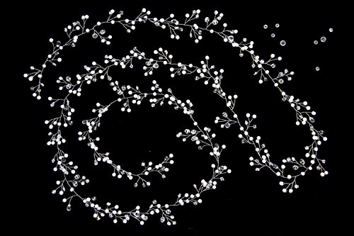 Fxmimior 1225555 Bridal Wedding Crystals Love Long Hair Vine Headband Wedding Evening Party Headpiece Extra Long Hair Vine Silver Long Bride Hair Jewelry Hair Accessories 39.4In thumb #3