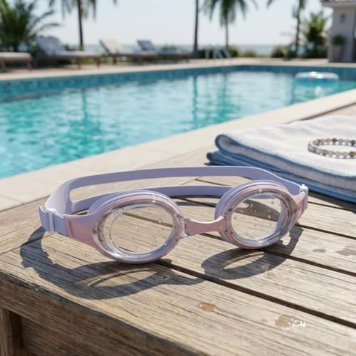 Image of BURNLAB Swimming Goggles for Everyday Pool Use, Clear Vision Lens, Easy Adjustable Strap, Unisex Adult (Pink and Blue)