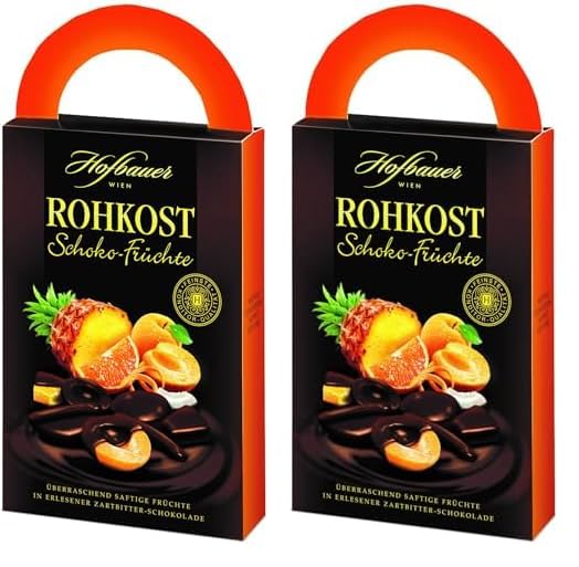 Hofbauer Wien Schokolierte Früchte, 500 g (Packung mit 2)