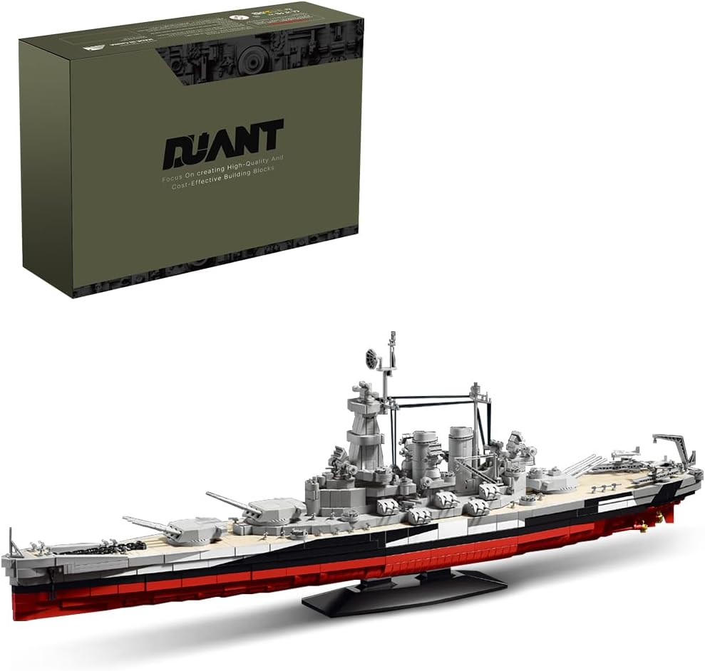 USS North Carolina (BB-55) Battleship Building Kit, WW2 US Navy High-Speed Battleship, a Toy Gift Warship for Military Enthusiasts and Adults (39106)