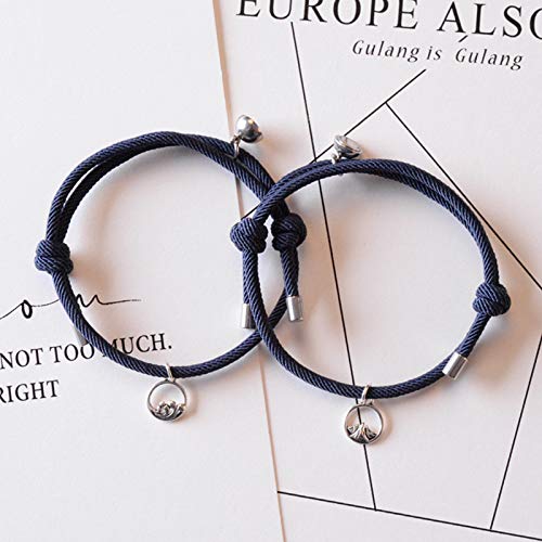 Magnetische aantrekkingskracht armbanden magnetische gesp paar armbanden verstelbare vlechttouw armband⦠- Image 3