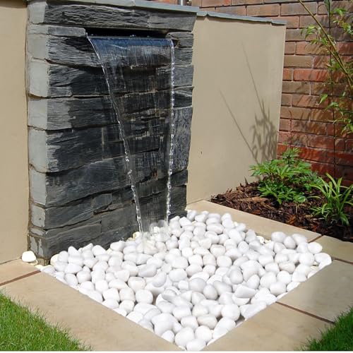 Image of Pulovin 40 lbs White Rocks for Landscaping, 2-3 Inch Large White Rocks for Plants, Decorative Polished Stones for Garden, Walkways, Yard, Plants Pots, Vases, Crafts