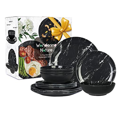 Wandering Nature Melamin-Geschirr-Set, Service für 4 Cover