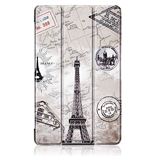 Fundas para Tablet PC Estuche de cuero con diseño de torre Eiffel con textura Custer y tapa horizontal for Xiaomi Mi Pad 4 Plus, con soporte plegable y función de reposo / suspensión Fundas para Table