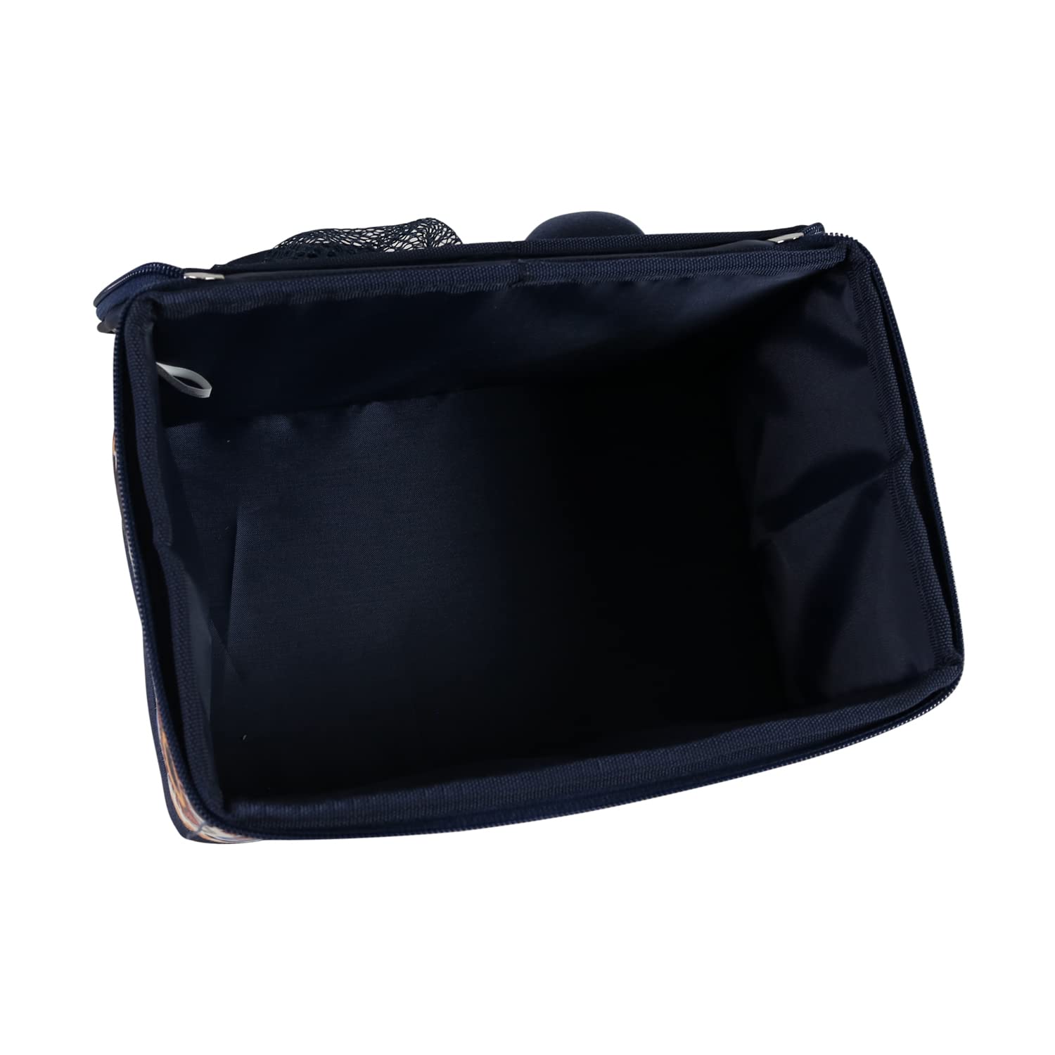Caja de costura Everything Mary con compartimentos, azul marino y estampado floral multicolor - Cesta plegable para guardar y organizar materiales de costura, accesorios, hilo, agujas y tijeras -