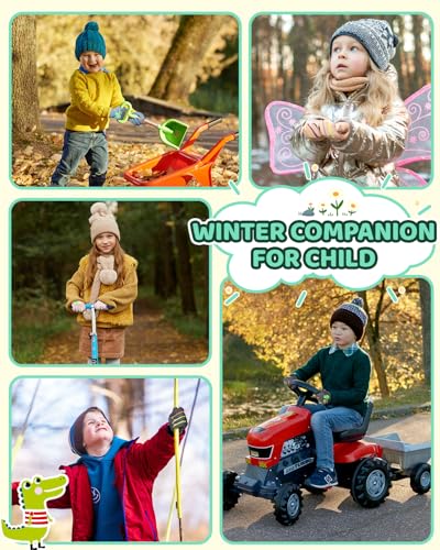 Image of RIGWARL Toddler Winter Gloves Water Repellent, Thin Winter Kids Fleece Gloves for Running School Cycling Hiking, Lightweight Kids Fleece Gloves for Boys Girls Aged 3 4 5 6 7 8 Years