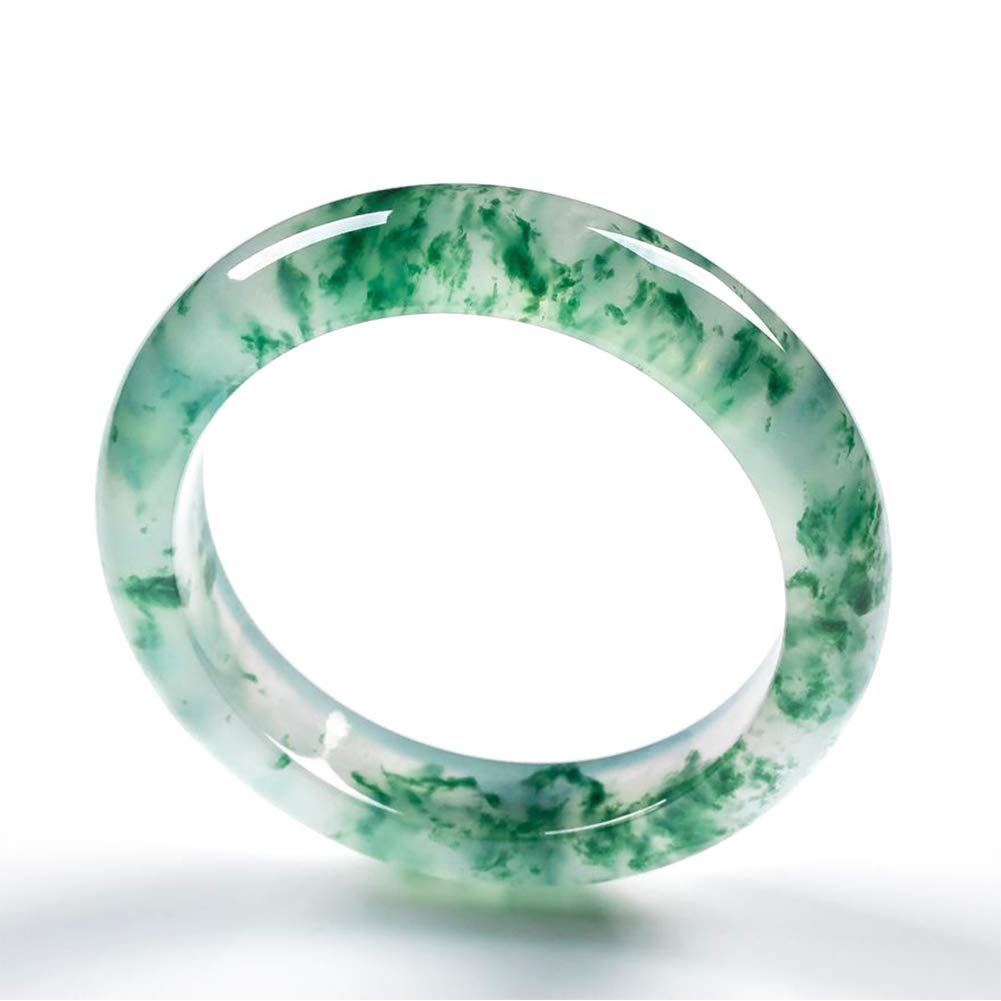 AKT Grado A Jadery Brazalete de Jade Esmeralda Natural Pulseras de Mujer Pulseras y Brazaletes de Piedras Preciosas Tallados a Mano Joyas de Fiesta,54-56mm