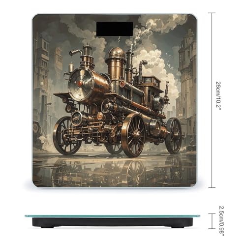 Báscula Digital Estilo Steampunk de Vidrio Templado miniatura 2