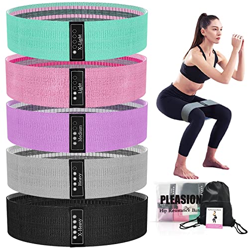 Fabric Resistance Bands for Working Out, 5 Levels Booty Bands for Women Men, Cloth Workout Bands Resistance Loop Exercise Bands for Legs Butt at Home Fitness, Yoga, Pilates - Image 5