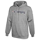 New Era NFL Men's Cool Grey Gametime Pullover Performance Hoodie, Pro Football Sweatshirt, New England Patriots, Small